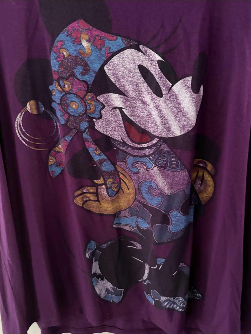 Y2K Disney Minnie Mouse Purple Lace Graphic Tank Top Flower Corsage Fairycore M - Picture 2 of 6